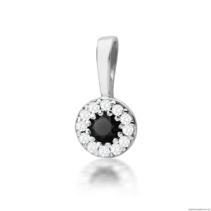 Zawieszka Z0443 Czarny Diament 0,12ct białe złoto