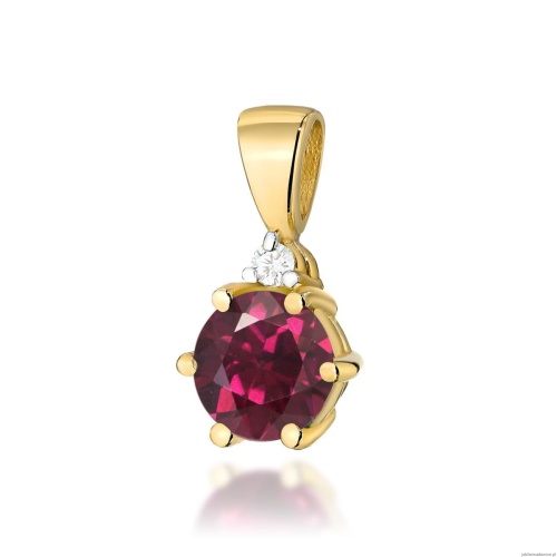 Zawieszka Z0076 Rodolit 0,60ct żółte złoto