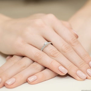 Pierścionek W0364 Diament Laboratoryjny 0,30ct białe złoto