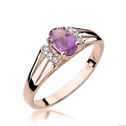 Pierścionek W0005 Ametyst 0,40ct różowe złoto