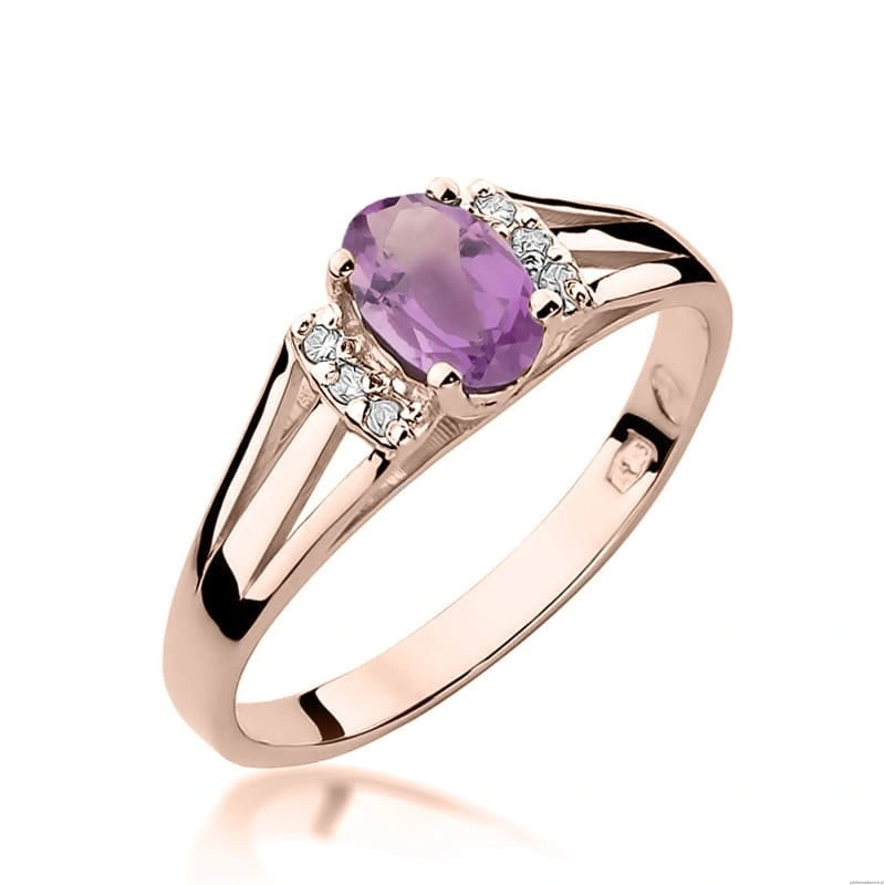 Pierścionek W0005 Ametyst 0,40ct różowe złoto