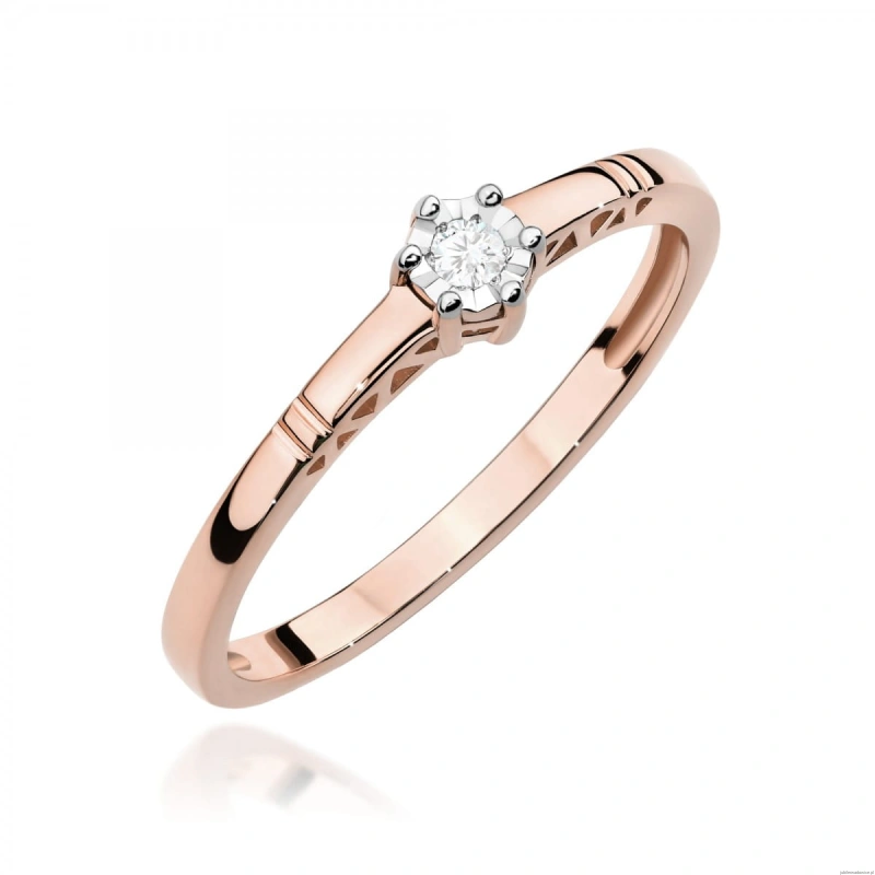 Pierścionek W0630 Diament 0,03ct różowe złoto