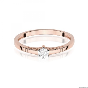 Pierścionek W0630 Diament 0,03ct różowe złoto
