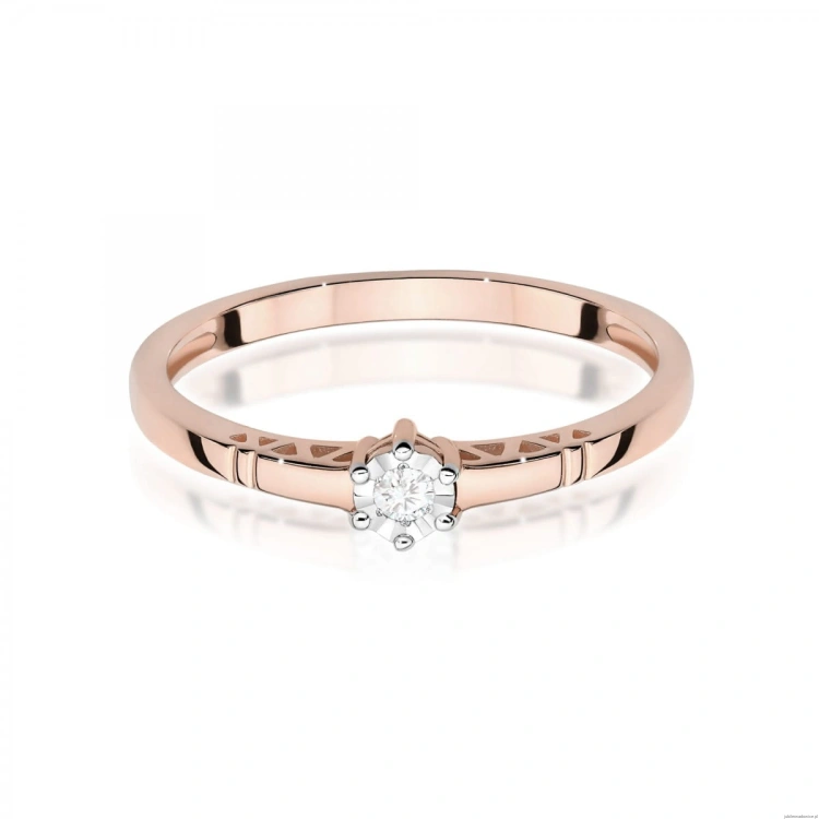 Pierścionek W0630 Diament 0,03ct różowe złoto