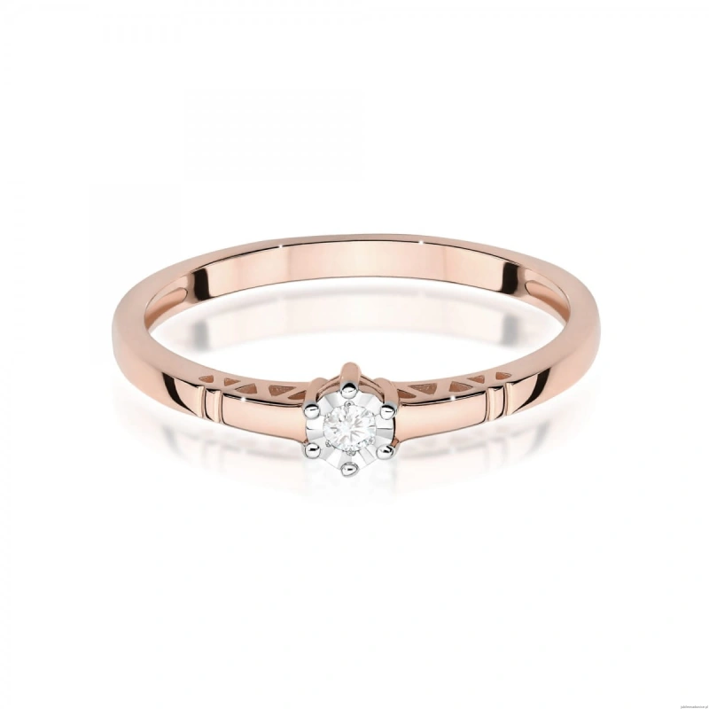 Pierścionek W0630 Diament 0,03ct różowe złoto