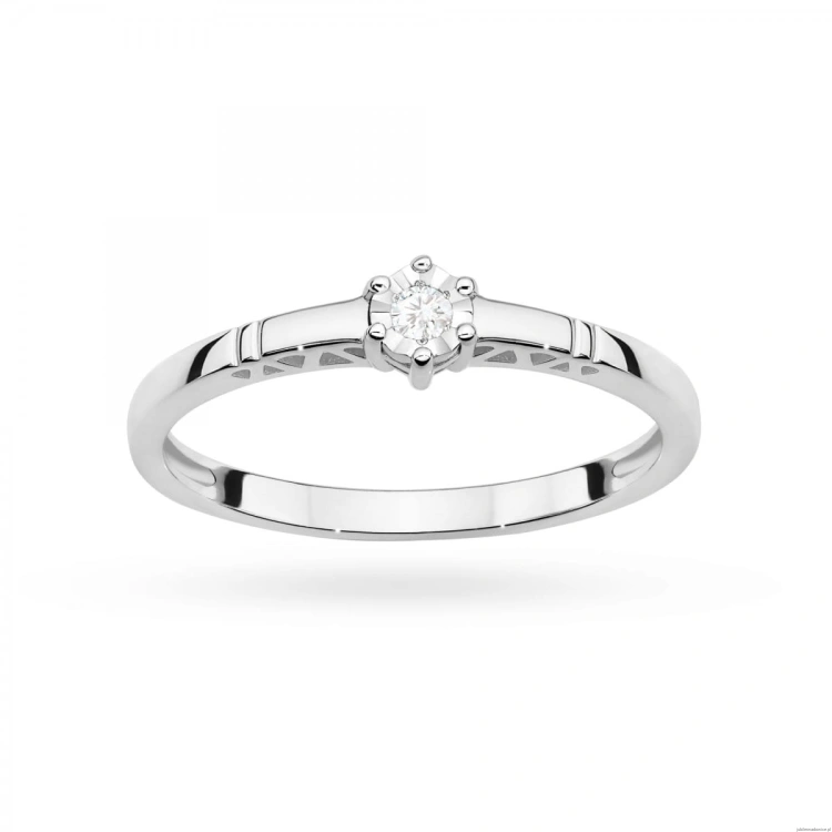 Pierścionek W0630 Diament 0,03ct białe złoto