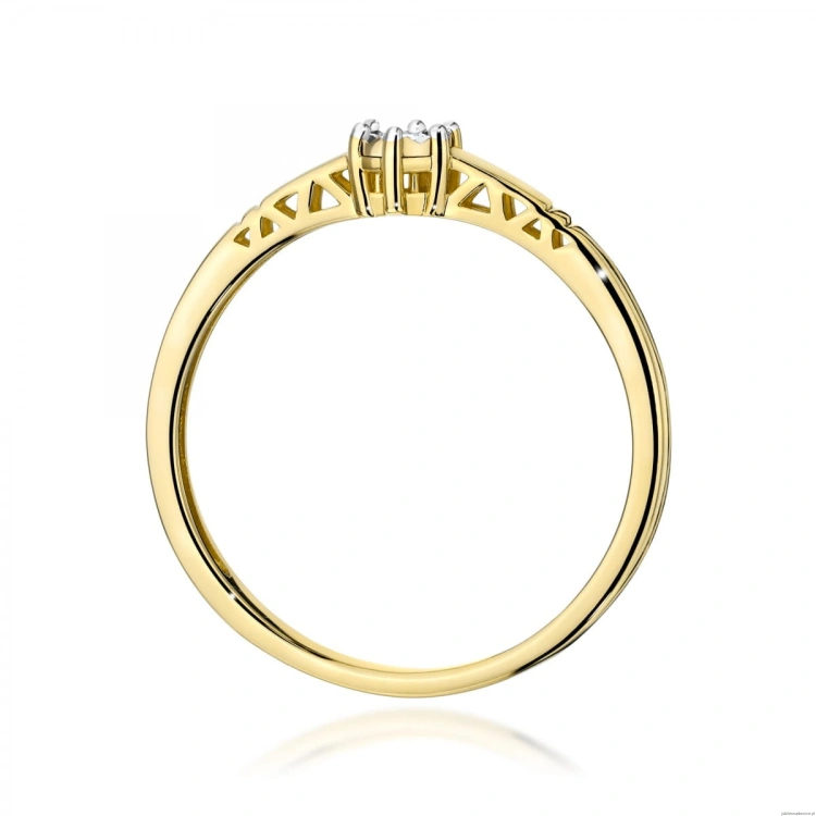 Pierścionek W0630 Diament 0,03ct żółte złoto