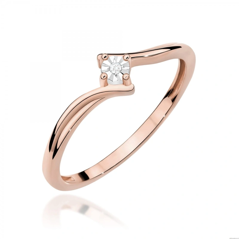 Pierścionek W0631 Diament 0,01ct różowe złoto