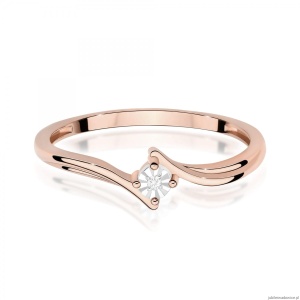 Pierścionek W0631 Diament 0,01ct różowe złoto