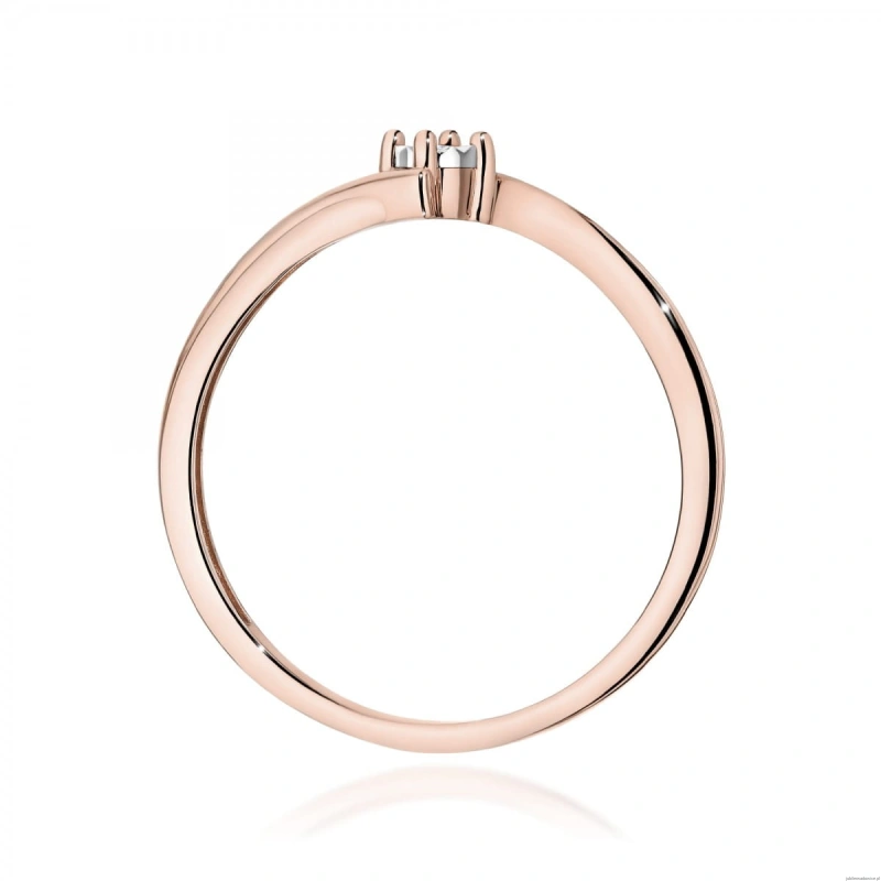 Pierścionek W0631 Diament 0,01ct różowe złoto