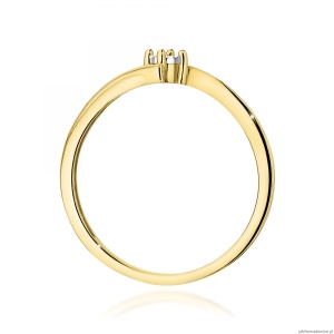 Pierścionek W0631 Diament 0,01ct żółte złoto