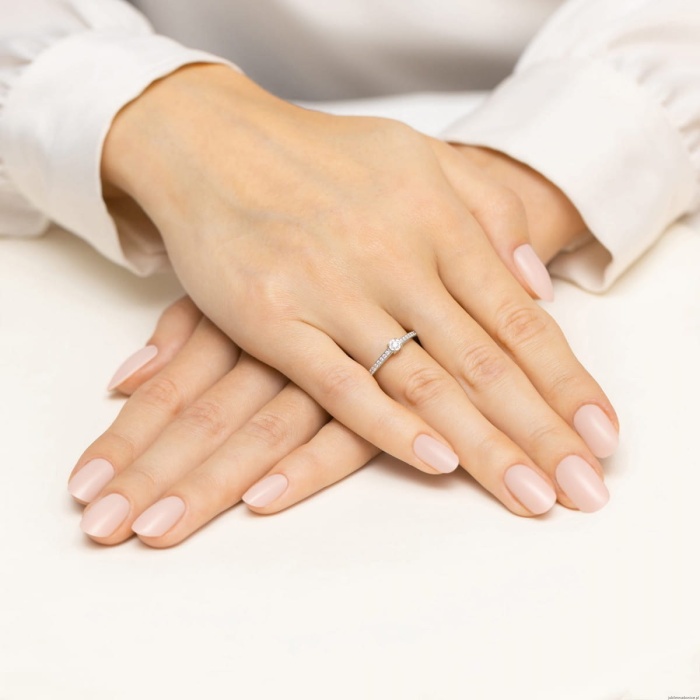 Pierścionek W0648 Diament 0,03ct białe złoto
