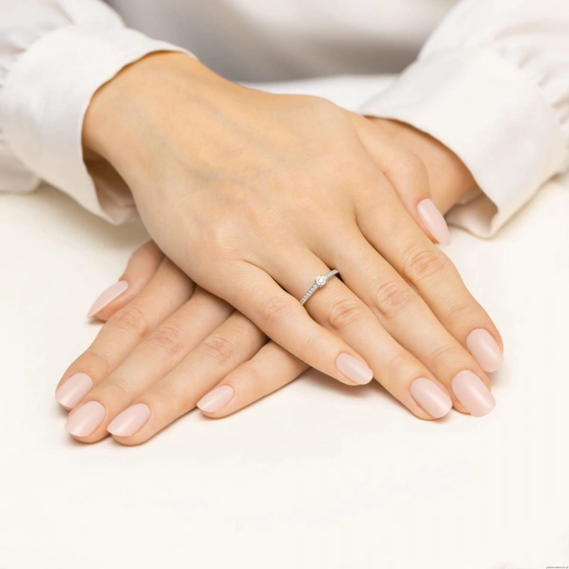 Pierścionek W0648 Diament 0,03ct białe złoto