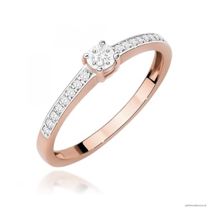 Pierścionek W0648 Diament 0,03ct różowe złoto
