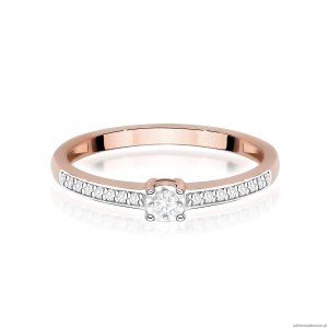 Pierścionek W0648 Diament 0,03ct różowe złoto