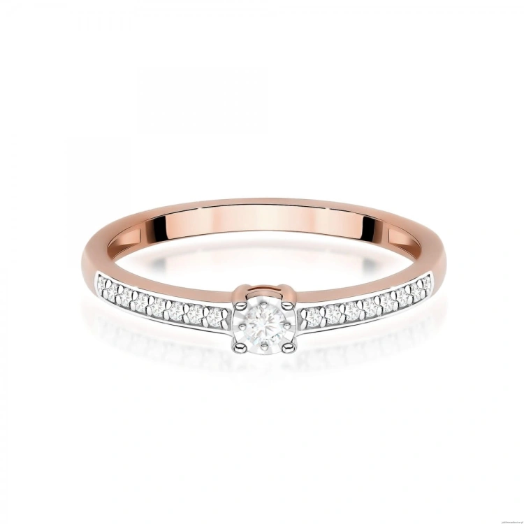 Pierścionek W0648 Diament 0,03ct różowe złoto