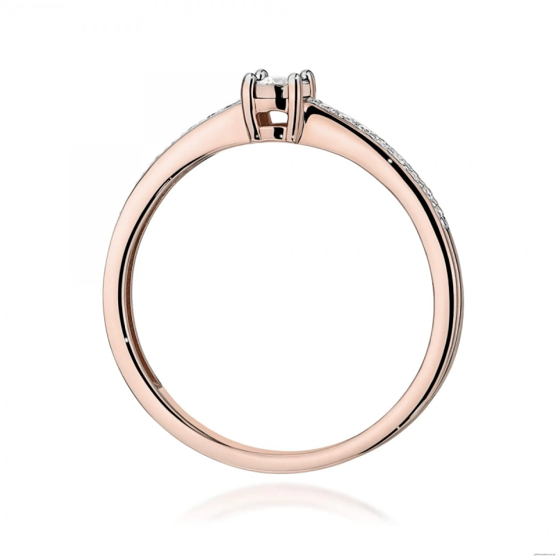 Pierścionek W0648 Diament 0,03ct różowe złoto