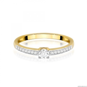 Pierścionek W0648 Diament 0,03ct żółte złoto