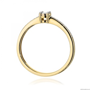 Pierścionek W0648 Diament 0,03ct żółte złoto