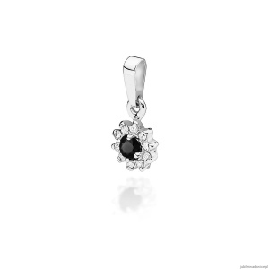 Zawieszka Z0185 Czarny Diament 0,12ct białe złoto
