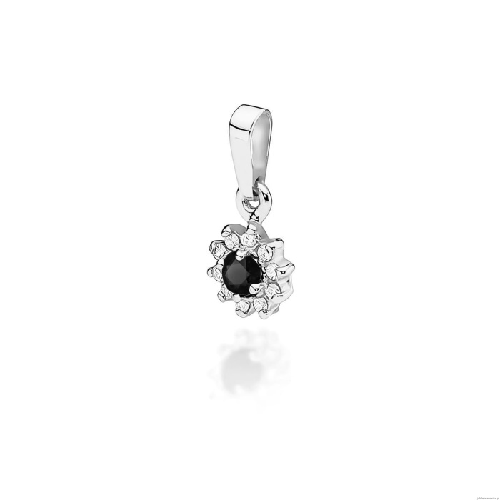 Zawieszka Z0185 Czarny Diament 0,12ct białe złoto