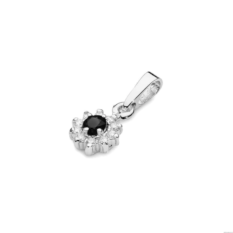 Zawieszka Z0185 Czarny Diament 0,12ct białe złoto