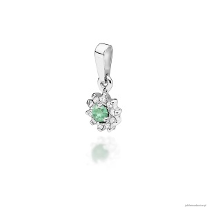 Zawieszka Z0185 Szmaragd 0,15ct białe złoto