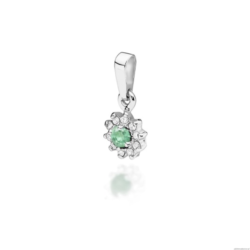 Zawieszka Z0185 Szmaragd 0,15ct białe złoto