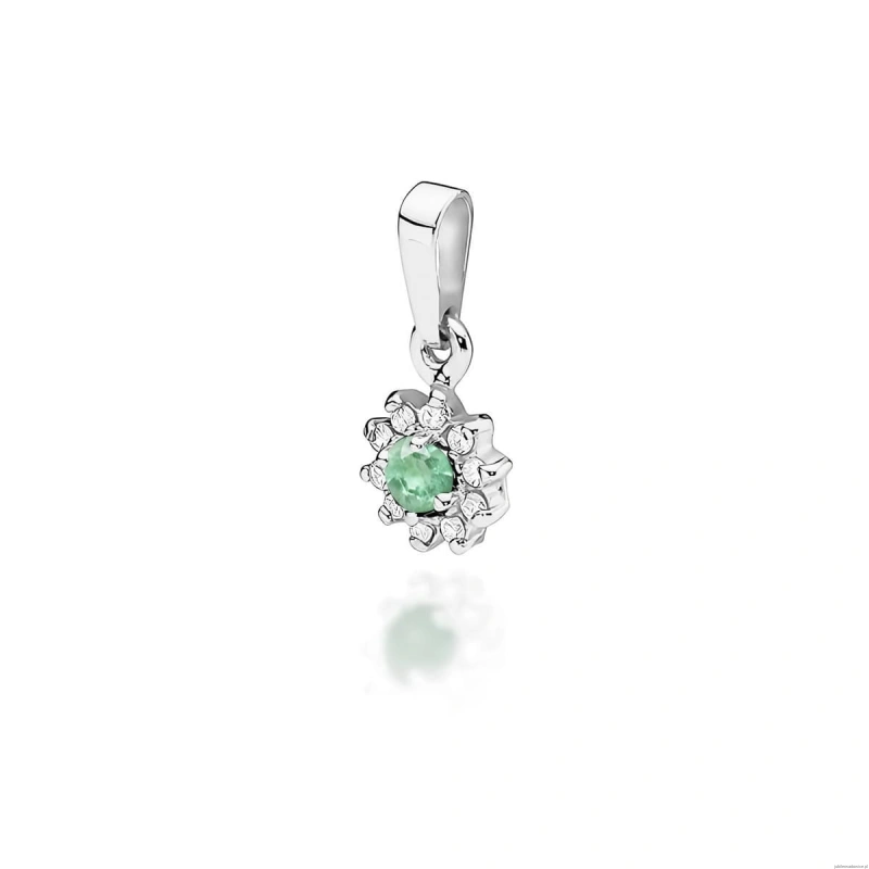 Zawieszka Z0185 Szmaragd 0,15ct białe złoto