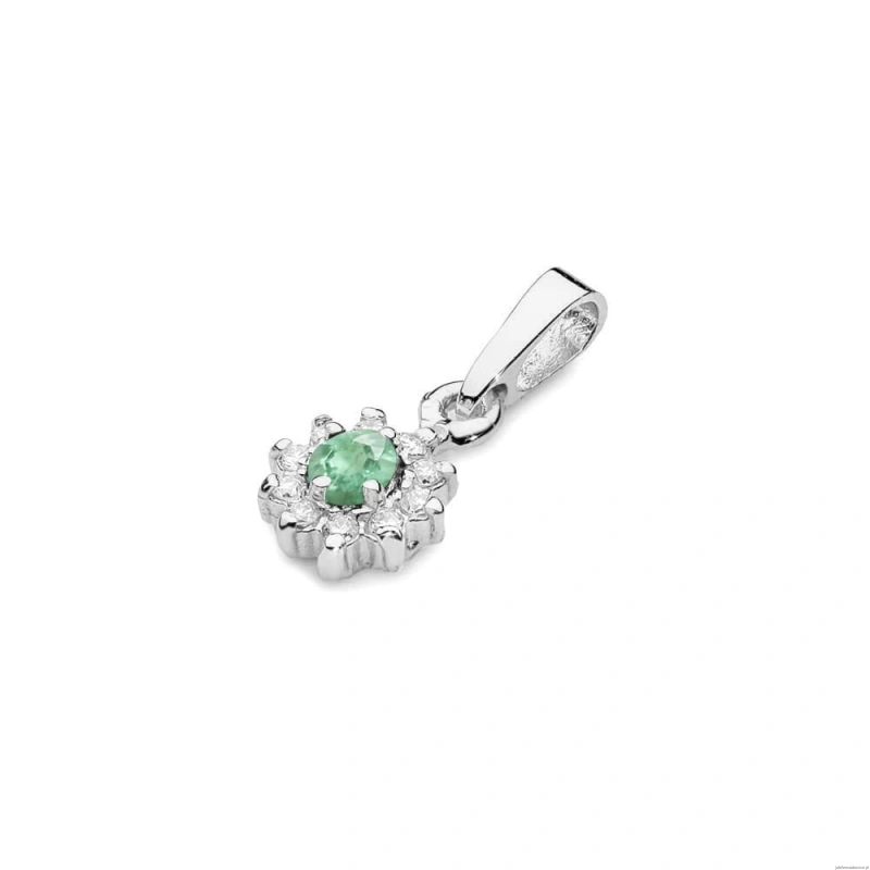 Zawieszka Z0185 Szmaragd 0,15ct białe złoto