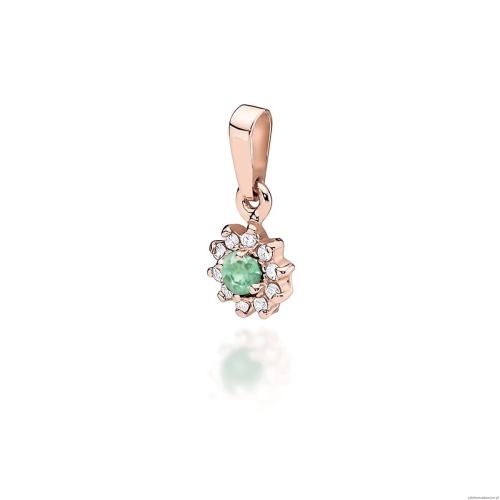 Zawieszka Z0185 Szmaragd 0,15ct różowe złoto