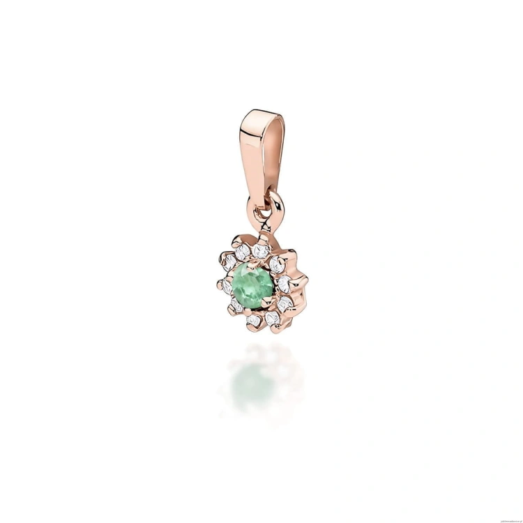 Zawieszka Z0185 Szmaragd 0,15ct różowe złoto