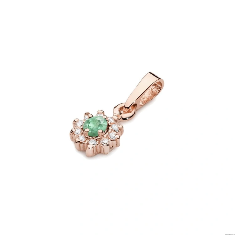 Zawieszka Z0185 Szmaragd 0,15ct różowe złoto