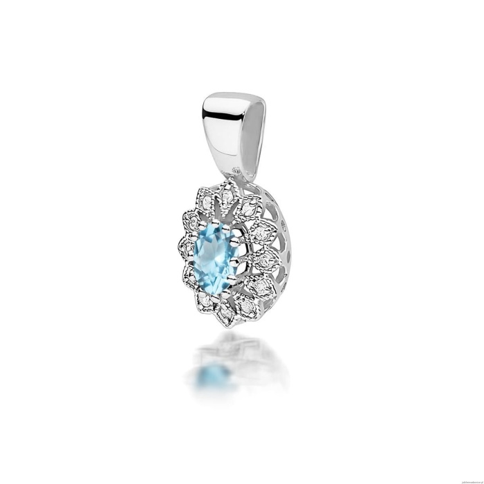 Zawieszka Z0354 Topaz 0,50ct białe złoto