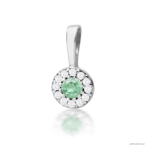 Zawieszka Z0443 Szmaragd 0,15ct białe złoto