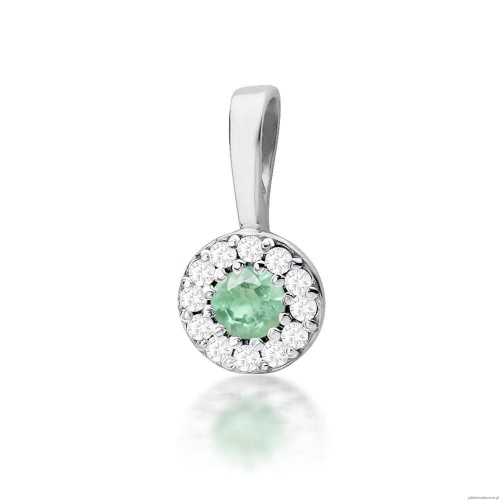 Zawieszka Z0443 Szmaragd 0,15ct białe złoto