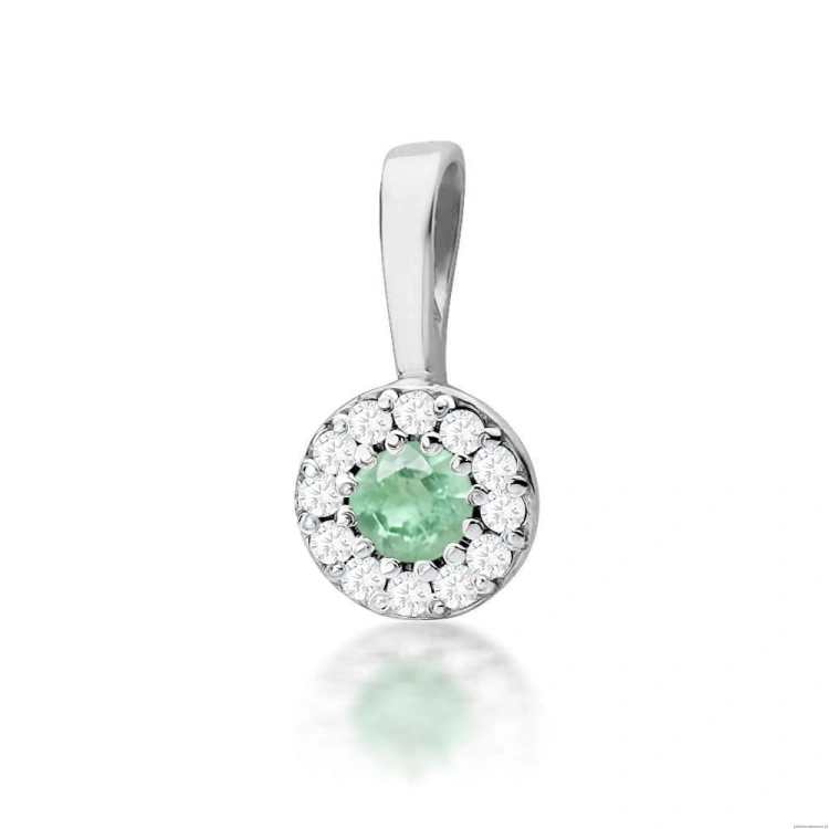 Zawieszka Z0443 Szmaragd 0,15ct białe złoto