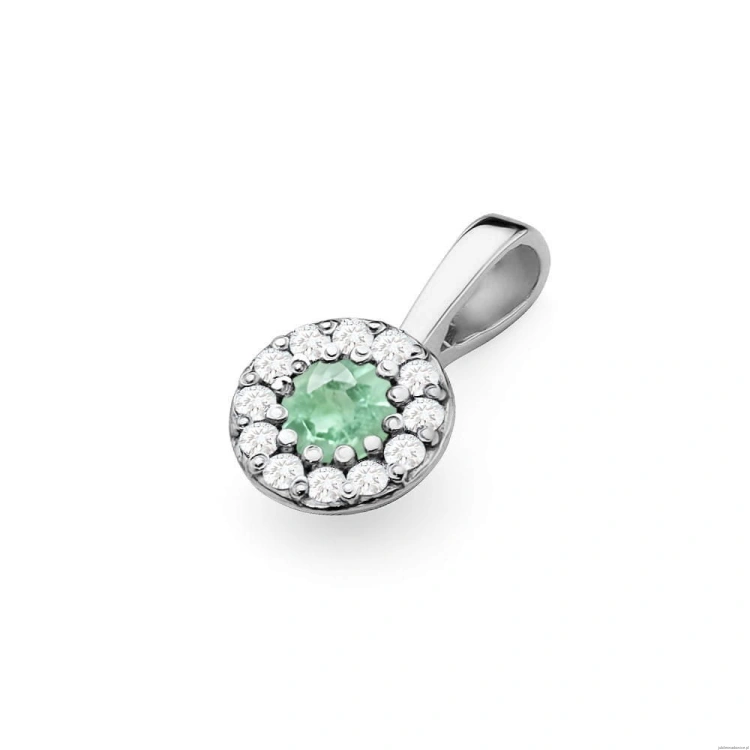 Zawieszka Z0443 Szmaragd 0,15ct białe złoto