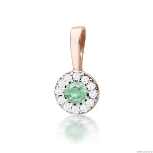 Zawieszka Z0443 Szmaragd 0,15ct różowe złoto