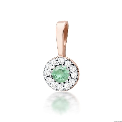 Zawieszka Z0443 Szmaragd 0,15ct różowe złoto