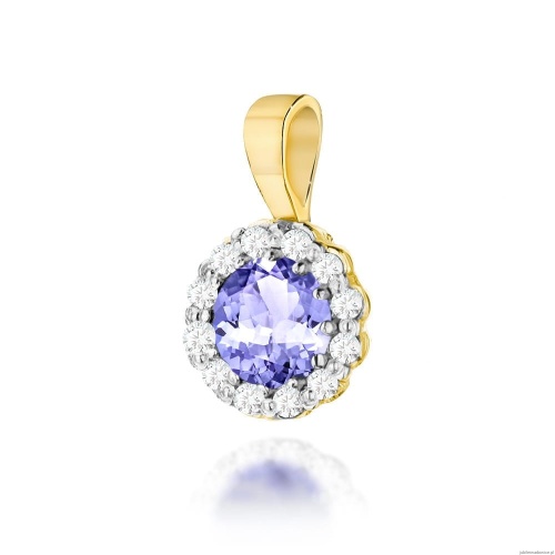 Zawieszka Z0510 Tanzanit 0,50ct żółte złoto