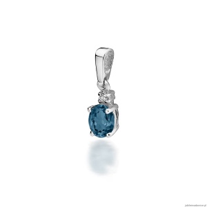 Zawieszka Z0001 Topaz London Blue 0,50ct białe złoto