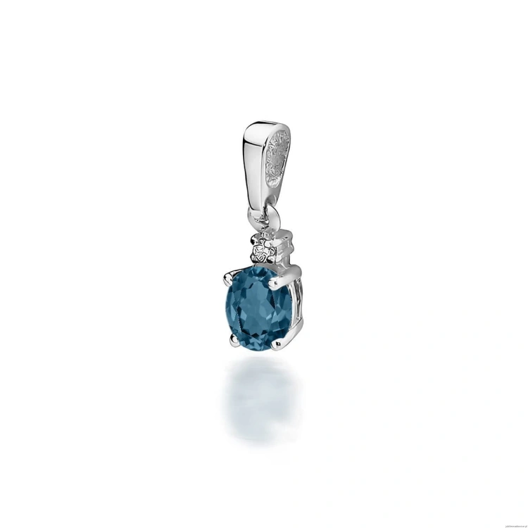 Zawieszka Z0001 Topaz London Blue 0,50ct białe złoto
