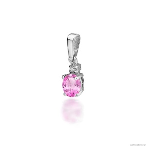 Zawieszka Z0001 Różowy Topaz 0,50ct białe złoto