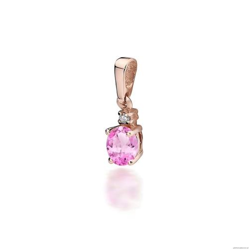 Zawieszka Z0001 Różowy Topaz 0,50ct różowe złoto