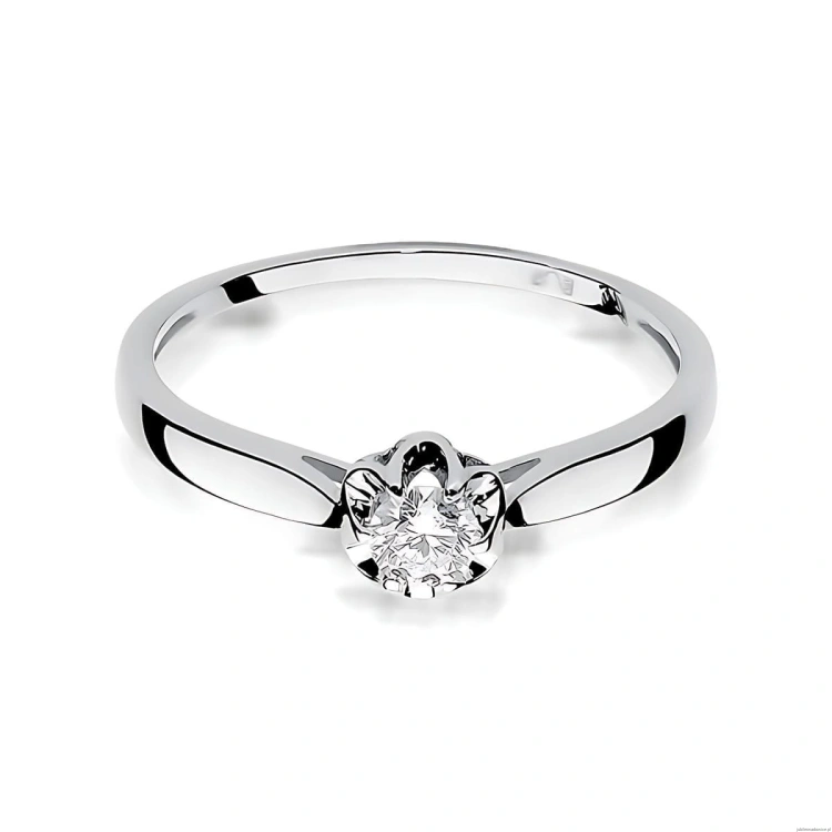 Pierścionek W0062 Diament Labolatoryjny 0,15ct białe złoto