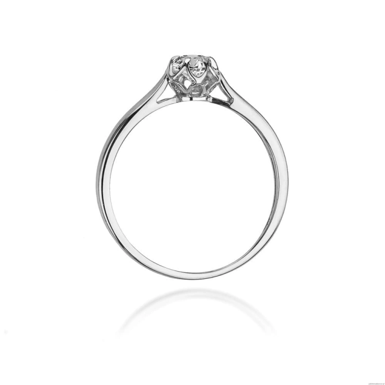 Pierścionek W0062 Diament Labolatoryjny 0,15ct białe złoto