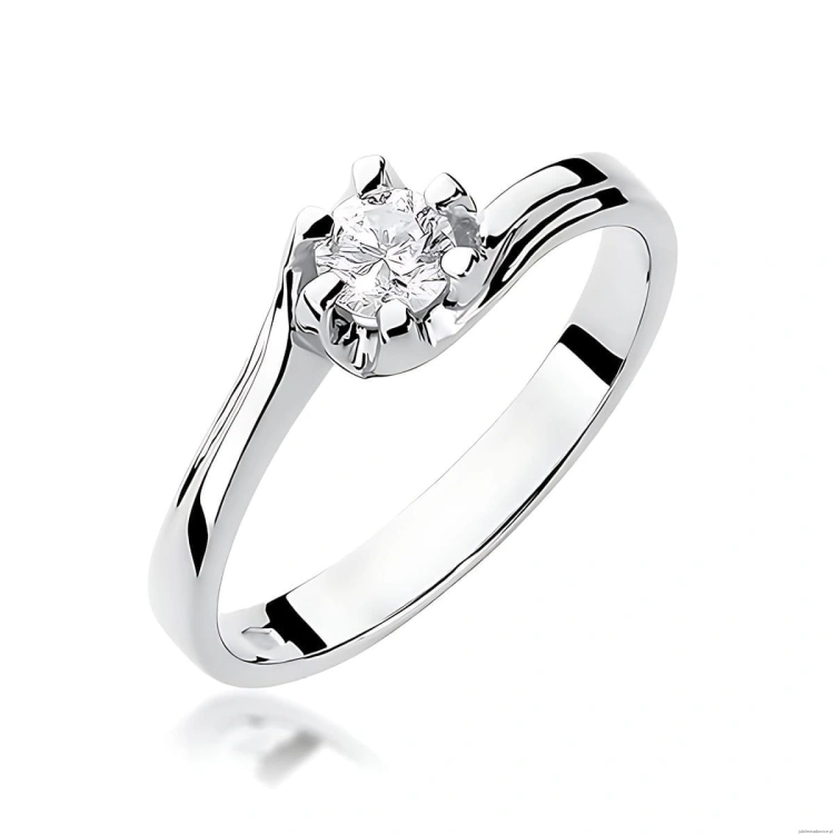 Pierścionek W0163 Diament Laboratoryjny 0,30ct białe złoto