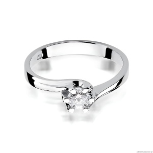 Pierścionek W0163 Diament Laboratoryjny 0,30ct białe złoto