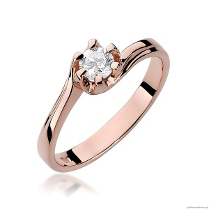 Pierścionek W0163 Diament Laboratoryjny 0,30ct różowe złoto